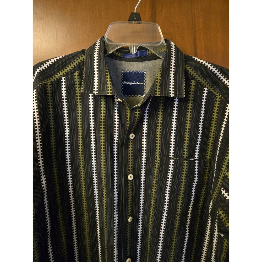 Tommy Bahama Men's Cotton Size Large Button Down Shirt 100% Cotton Colorful EUC - Picture 2 of 9